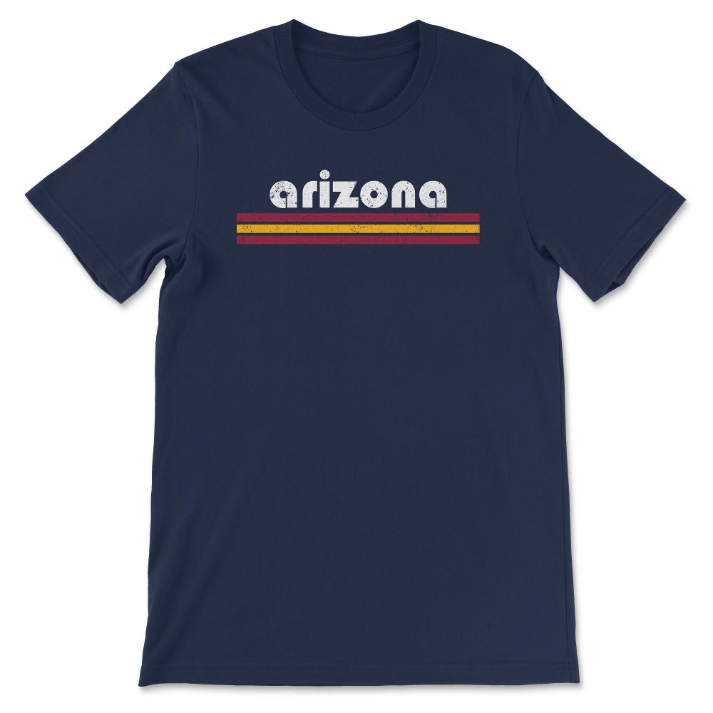 Vintage Arizona Retro Three Stripe Weathered - Unisex T-Shirt - Navy