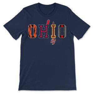 OHIO Sports Forever Vintage Cincinnati, Cleveland & Columbus Fan Gift - Unisex T-Shirt - Navy