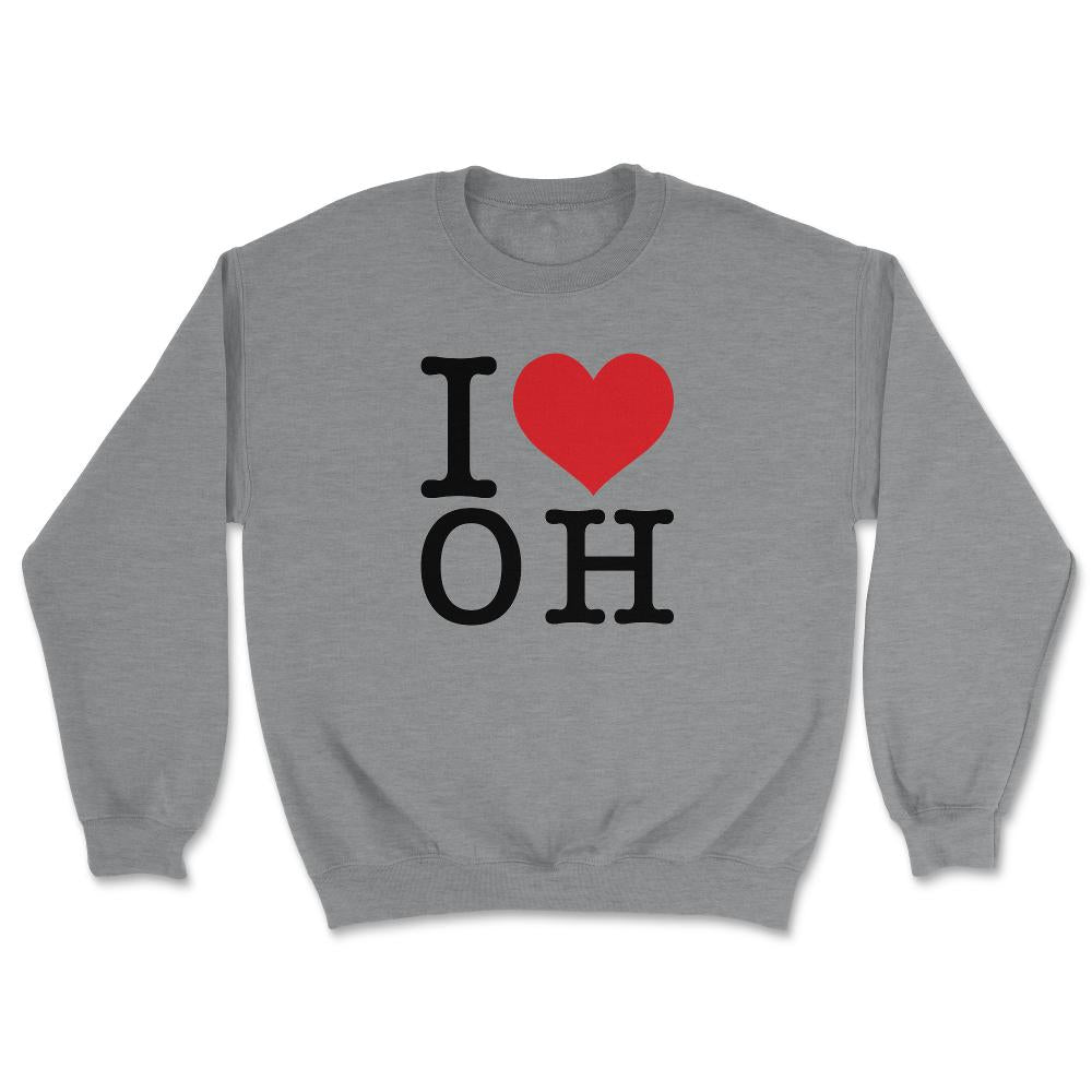 I Love Ohio Show Your Love for Your Home State Heart - Unisex Sweatshirt - Grey Heather