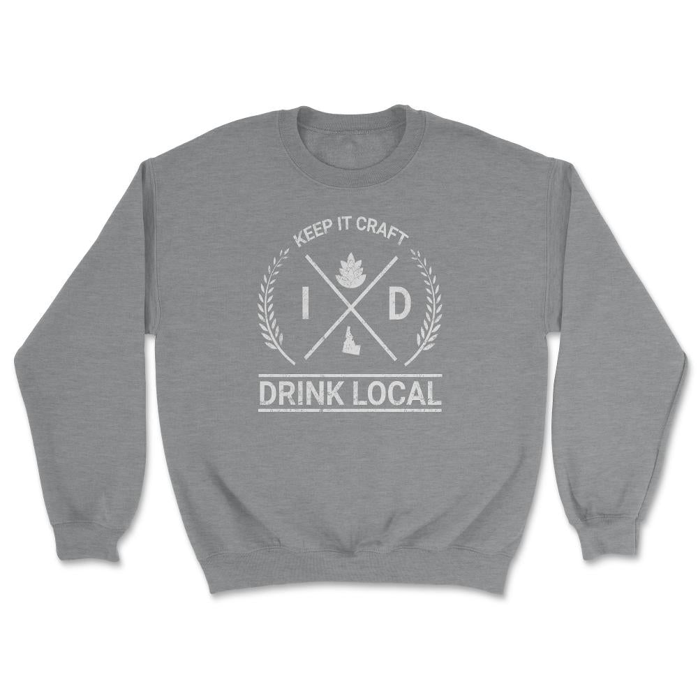 Drink Local Idaho Vintage Craft Beer Brewing - Unisex Sweatshirt - Grey Heather