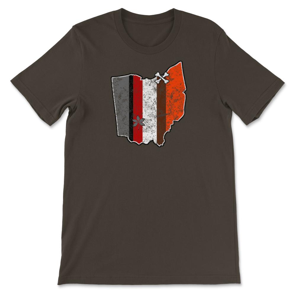 Cleveland Dawg Pound & Columbus Football Fan Buckeye Helmet Stripe - Unisex T-Shirt - Brown