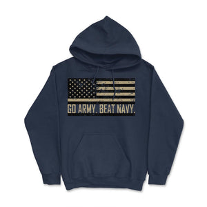 Go Army Beat Navy Flag America's Game Sports Football Fan - Hoodie - Navy