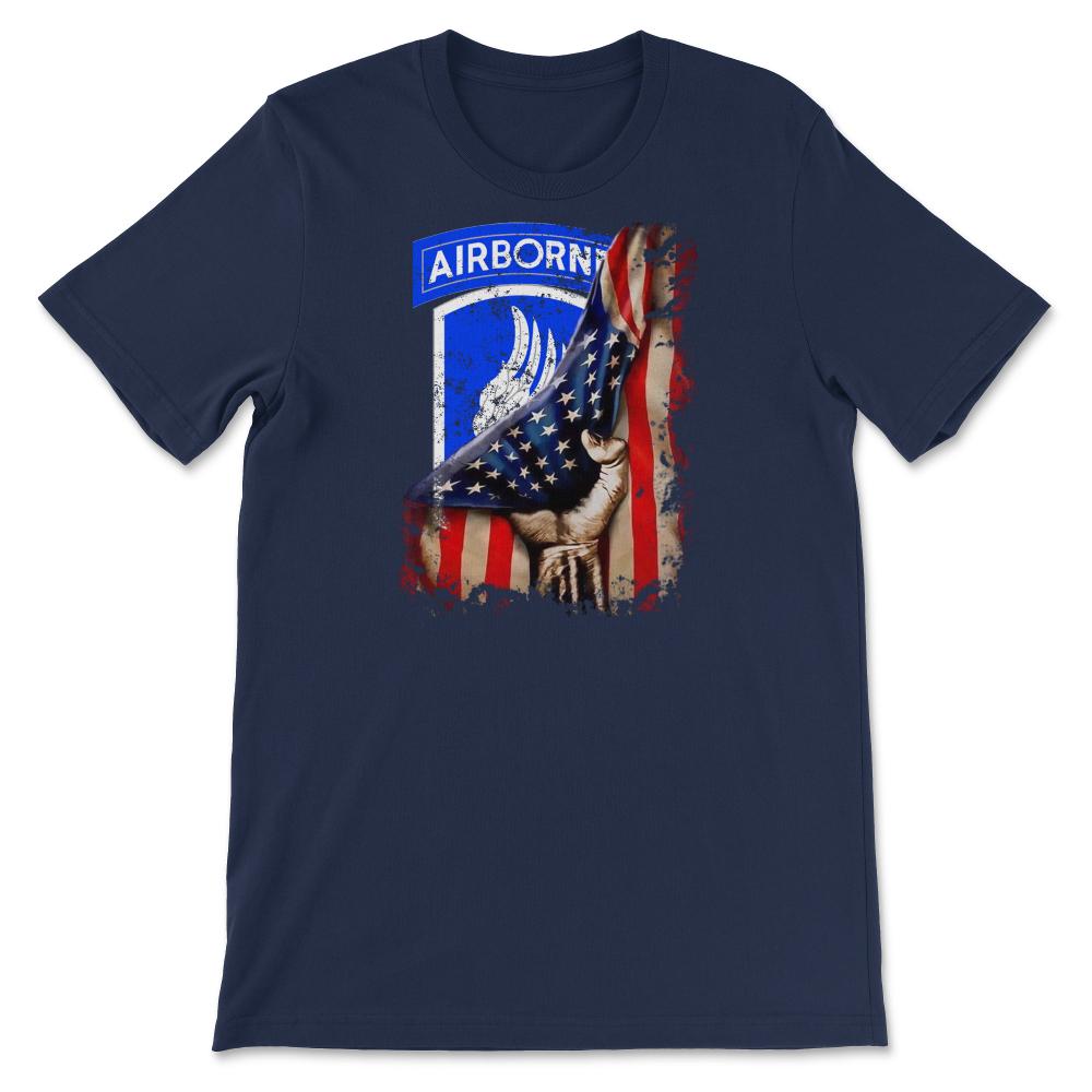173rd Airborne Brigade US Flag Tear Airborne Paratrooper - Unisex T-Shirt - Navy