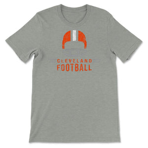 Cleveland Football Vintage Helmet Retro Style Ohio Fan Gift - Unisex T-Shirt - Grey Heather