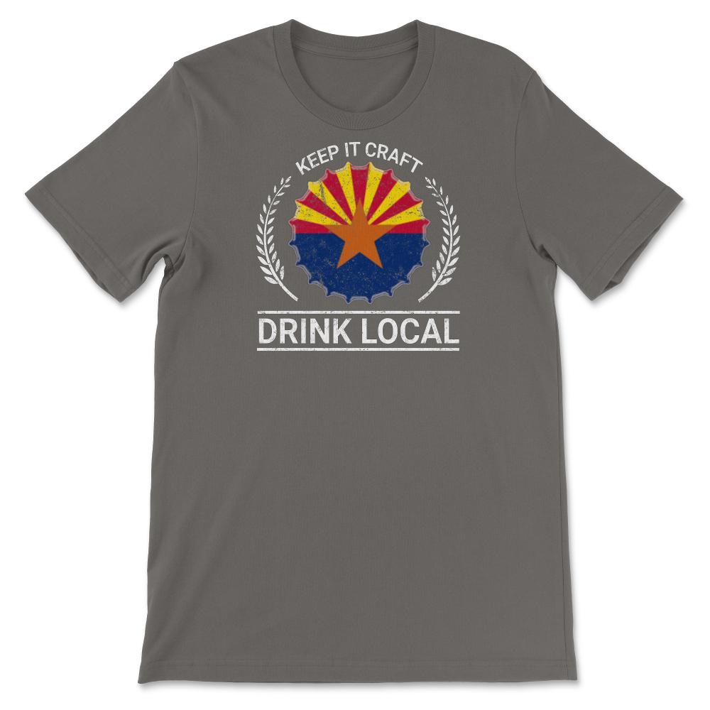 Drink Local Arizona Vintage Craft Beer Bottle Cap Brewing - Unisex T-Shirt - Smoke Grey